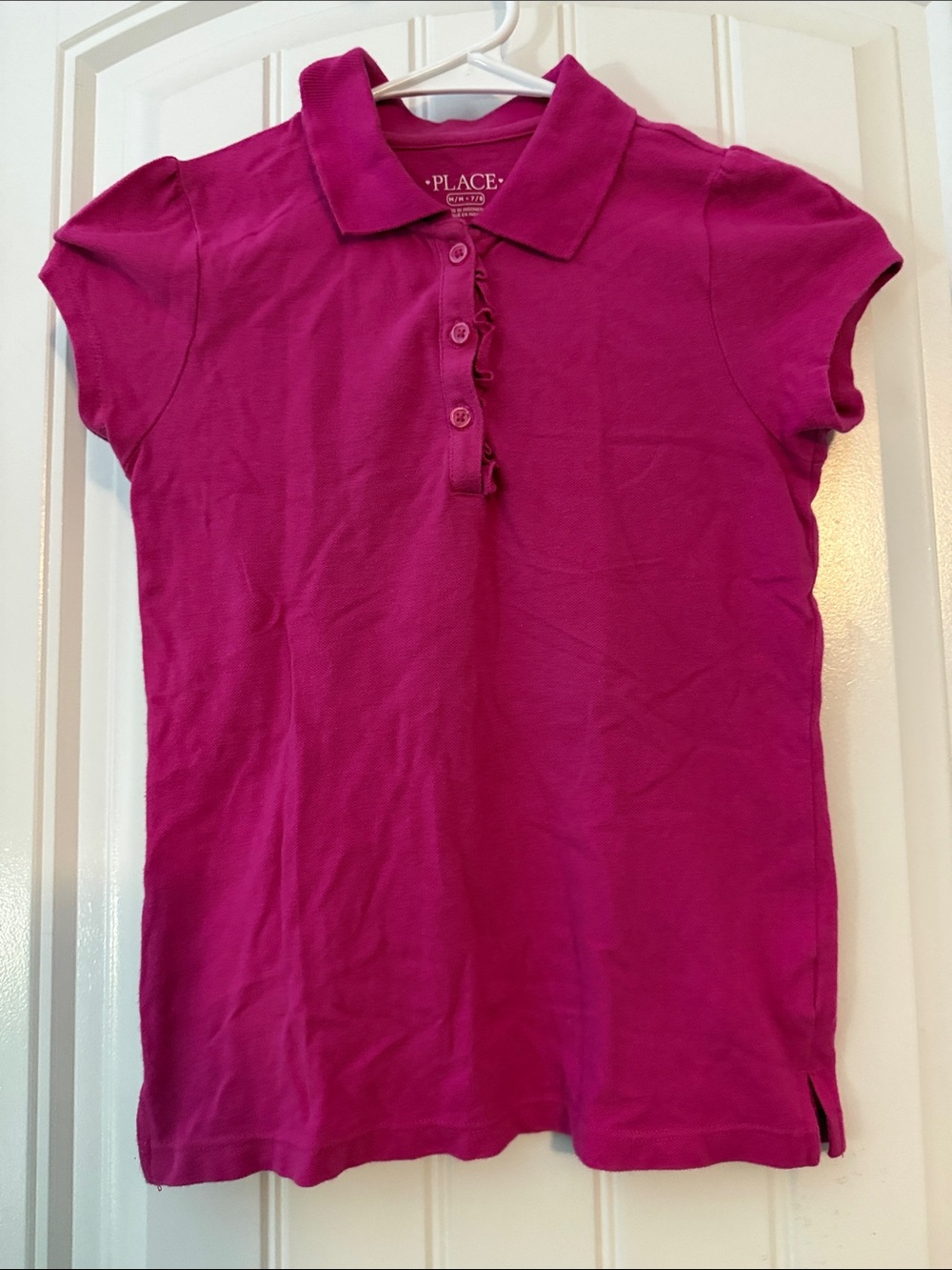 The Children's Place Fuchsia Ruffle-Trim Polo